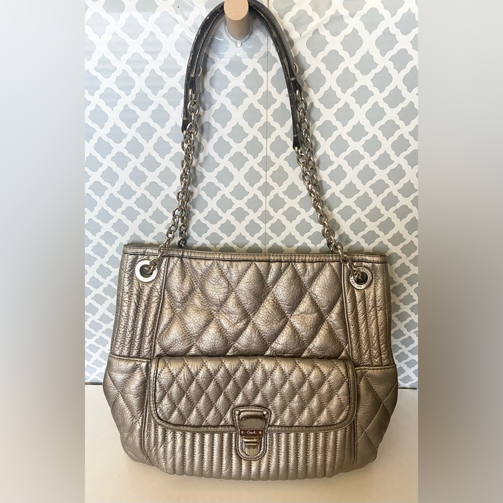 EUC Coach Silver Metallic Penelope Bag